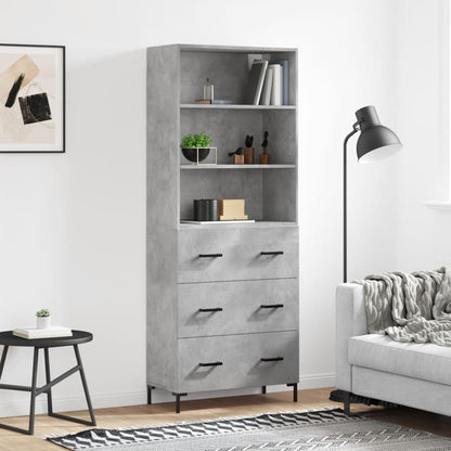 Credenza Grigio Cemento 69,5x34x180 cm in Legno Multistrato - homemem39