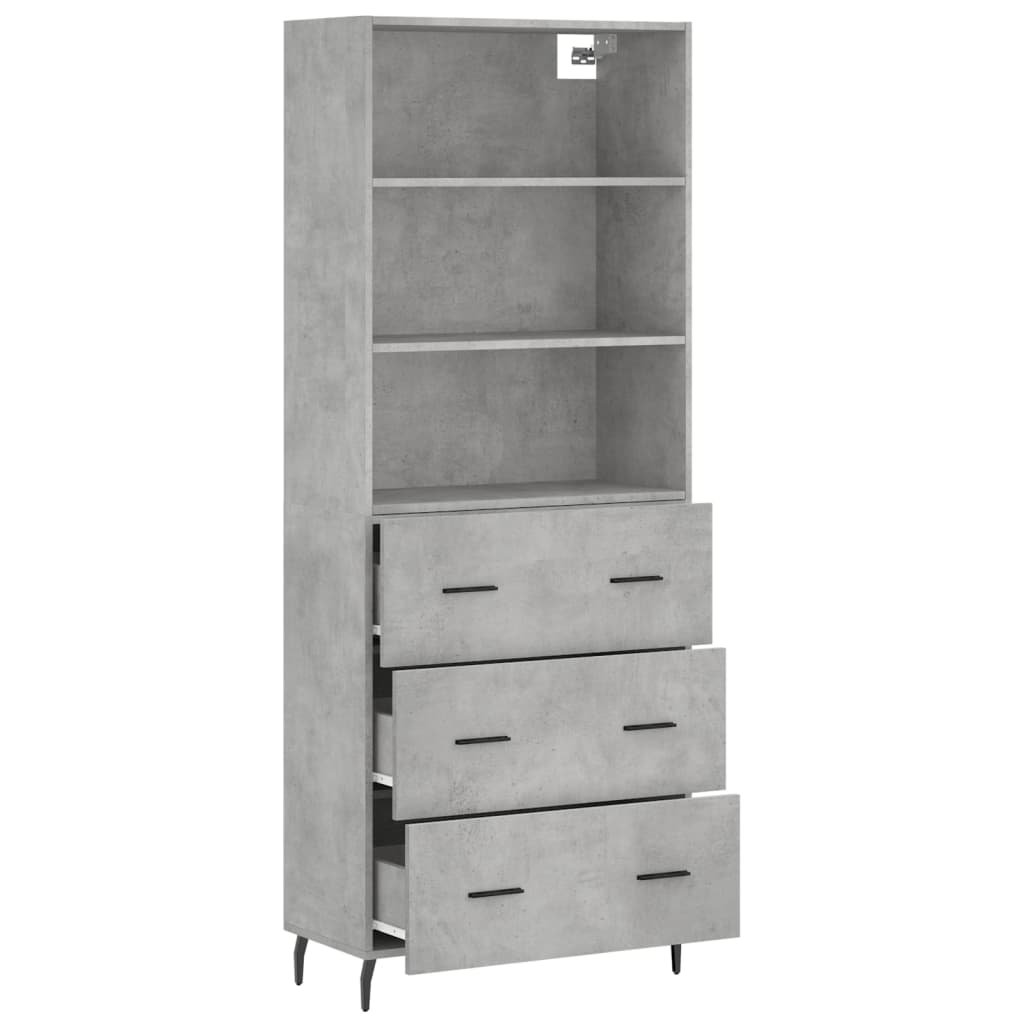 Credenza Grigio Cemento 69,5x34x180 cm in Legno Multistrato - homemem39