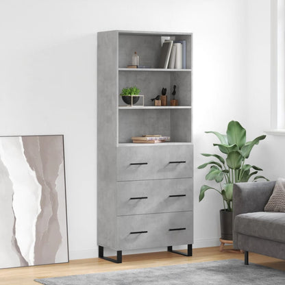 Credenza Grigio Cemento 69,5x34x180 cm in Legno Multistrato - homemem39