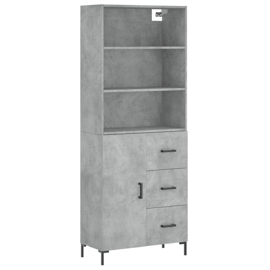 Credenza Grigio Cemento 69,5x34x180 cm in Legno Multistrato - homemem39