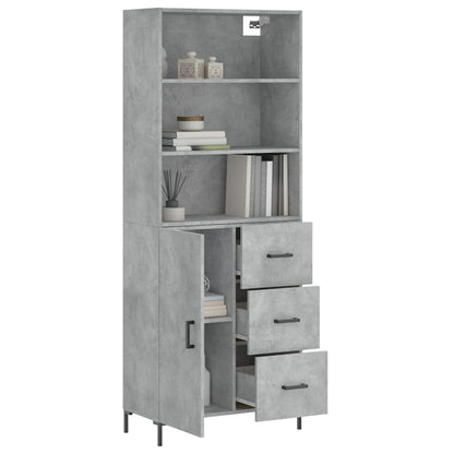 Credenza Grigio Cemento 69,5x34x180 cm in Legno Multistrato - homemem39