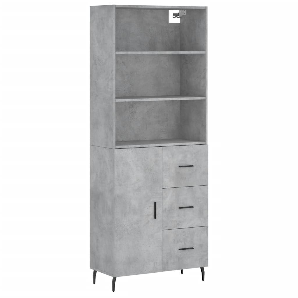 Credenza Grigio Cemento 69,5x34x180 cm in Legno Multistrato - homemem39