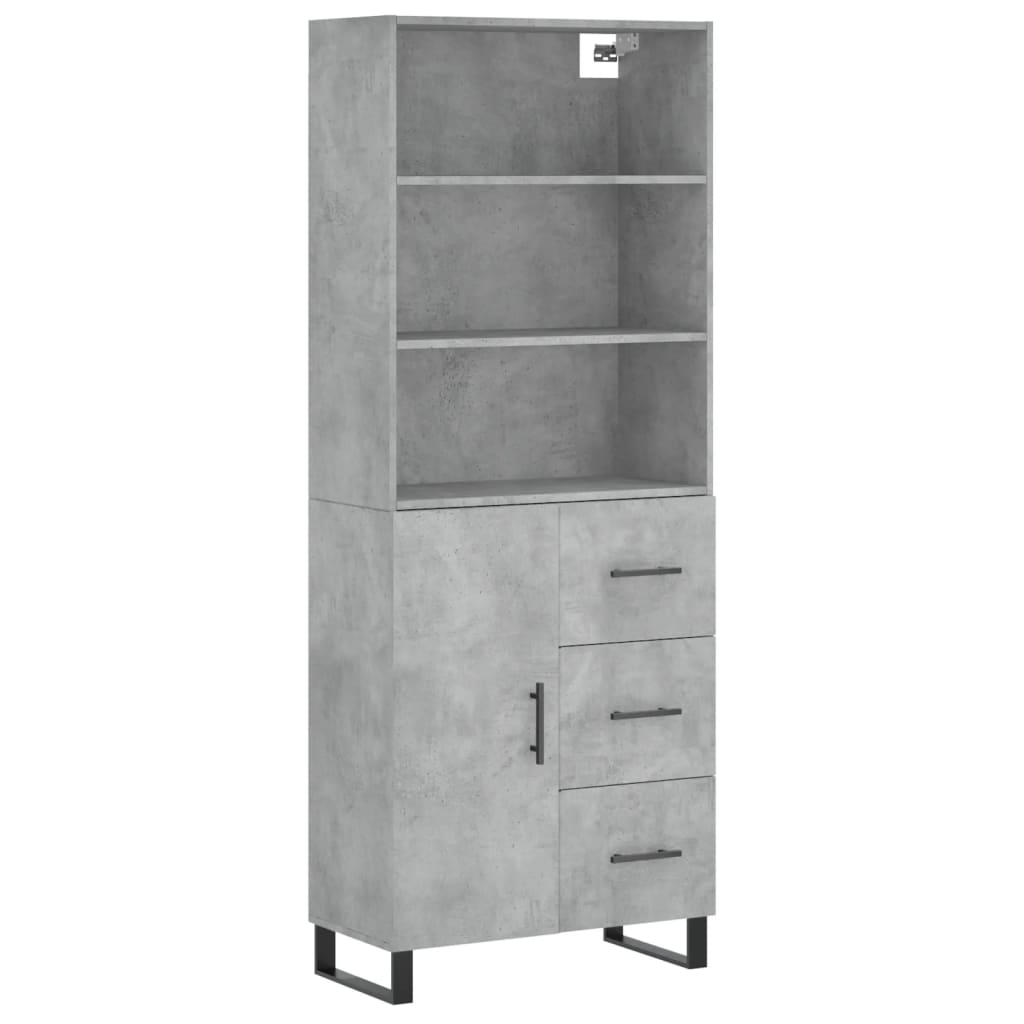 Credenza Grigio Cemento 69,5x34x180 cm in Legno Multistrato - homemem39