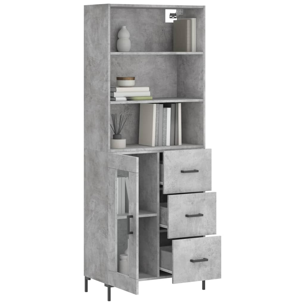 Credenza Grigio Cemento 69,5x34x180 cm in Legno Multistrato - homemem39