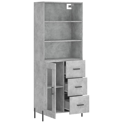 Credenza Grigio Cemento 69,5x34x180 cm in Legno Multistrato - homemem39