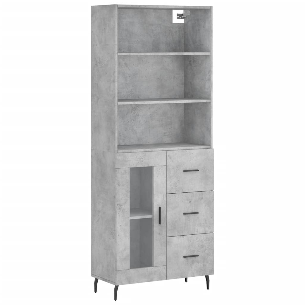 Credenza Grigio Cemento 69,5x34x180 cm in Legno Multistrato - homemem39