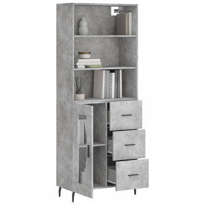 Credenza Grigio Cemento 69,5x34x180 cm in Legno Multistrato - homemem39