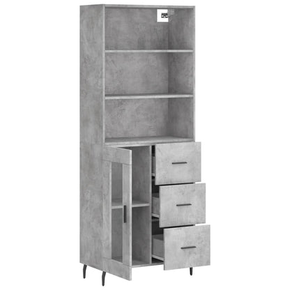 Credenza Grigio Cemento 69,5x34x180 cm in Legno Multistrato - homemem39