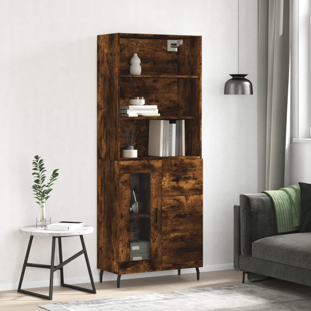 Credenza Rovere Fumo  69,5x34x180 cm in Legno Multistrato - homemem39