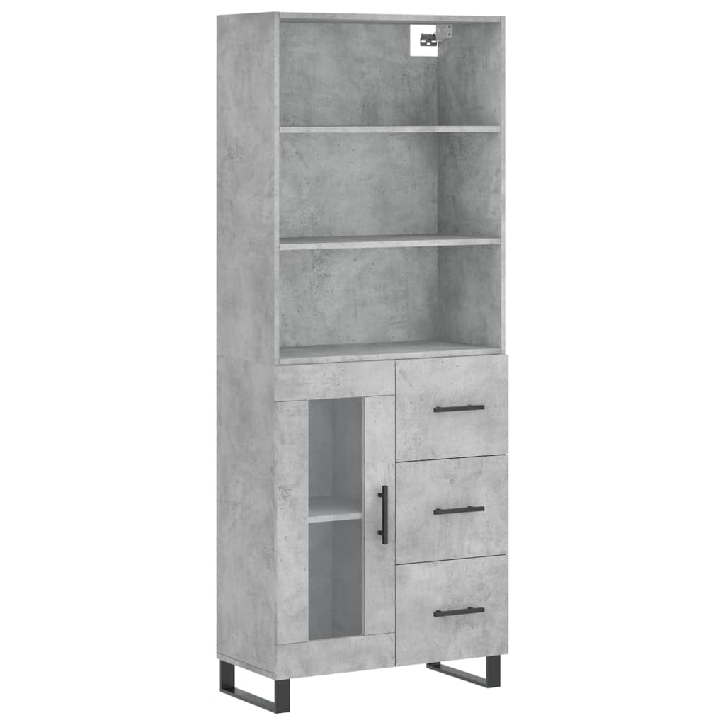 Credenza Grigio Cemento 69,5x34x180 cm in Legno Multistrato - homemem39