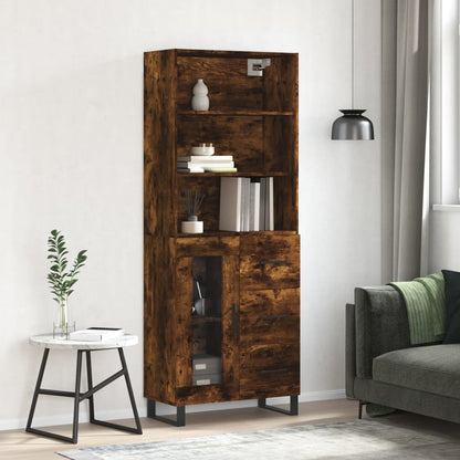 Credenza Rovere Fumo  69,5x34x180 cm in Legno Multistrato - homemem39