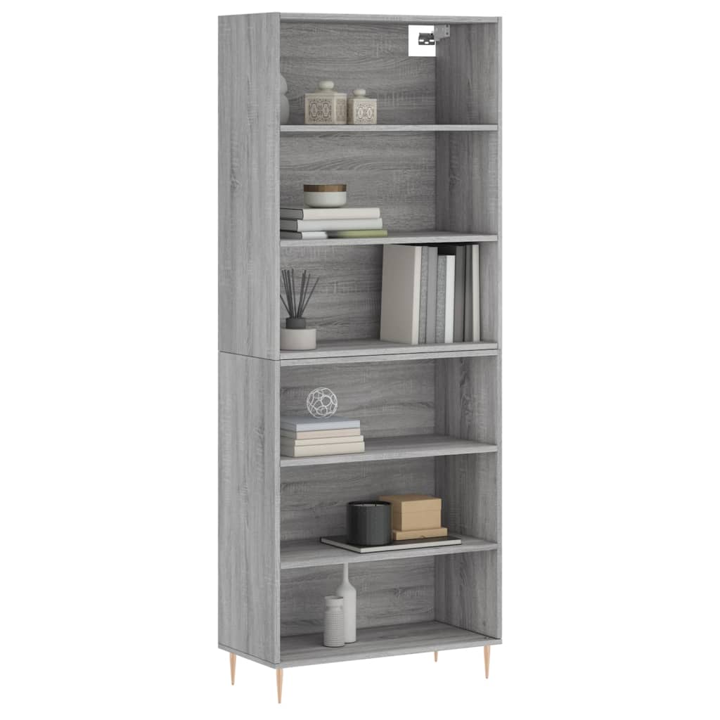 Credenza Grigio Sonoma 69,5x32,5x180 cm Legno Multistrato - homemem39