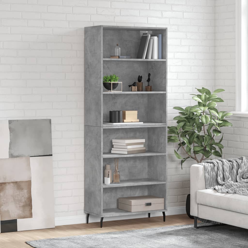 Credenza Grigio Sonoma 69,5x32,5x180 cm Legno Multistrato - homemem39