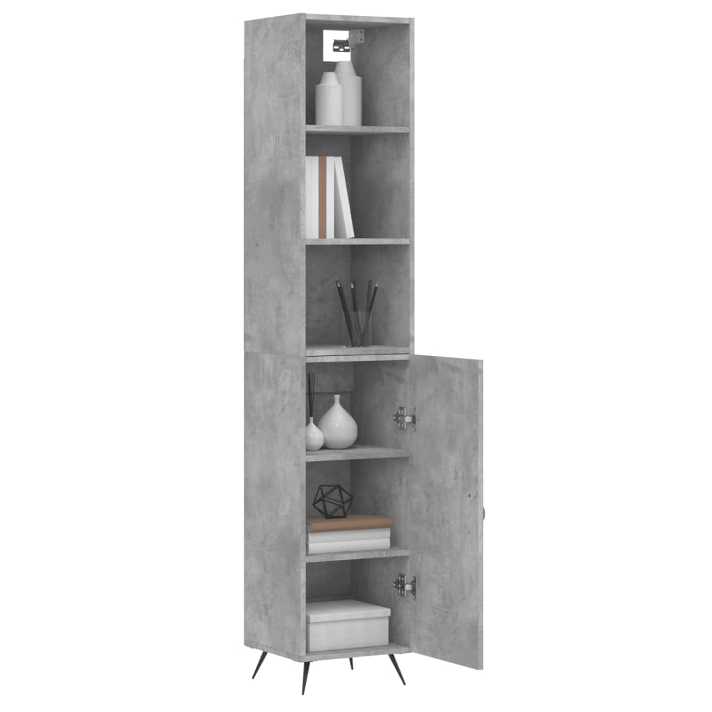 Credenza Grigio Cemento 34,5x34x180 cm in Legno Multistrato - homemem39