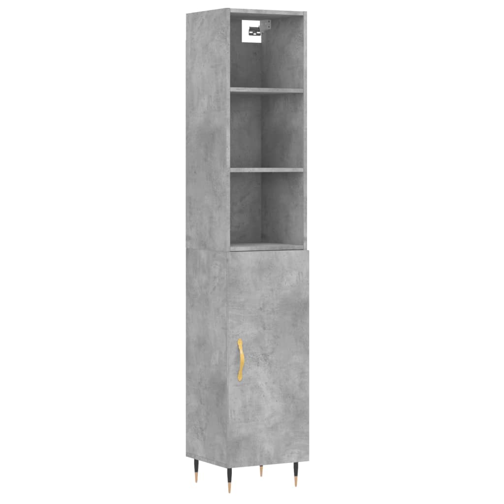 Credenza Grigio Cemento 34,5x34x180 cm in Legno Multistrato - homemem39