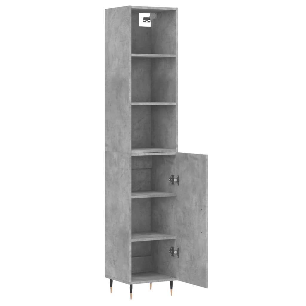 Credenza Grigio Cemento 34,5x34x180 cm in Legno Multistrato - homemem39