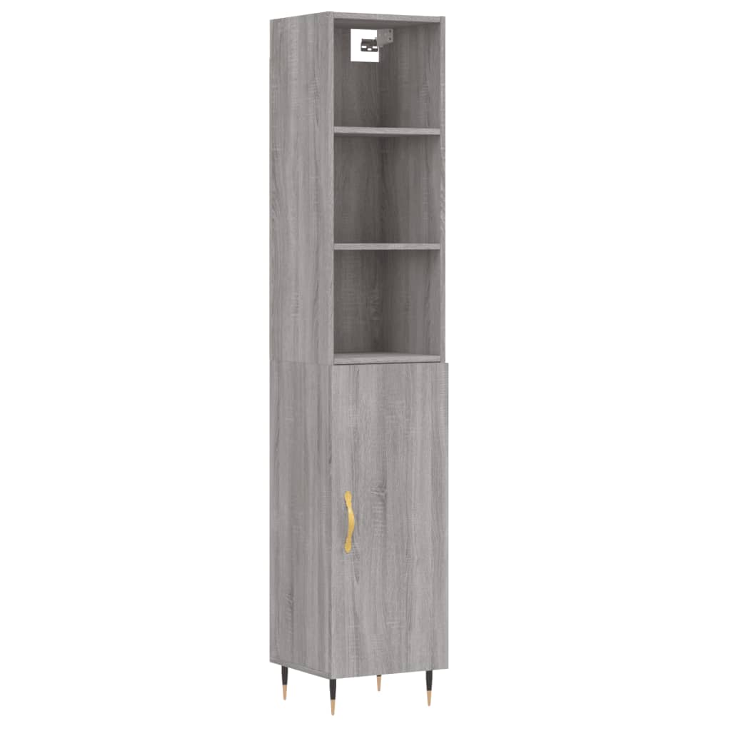 Credenza Grigio Sonoma 34,5x34x180 cm in Legno Multistrato - homemem39