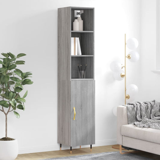 Credenza Grigio Sonoma 34,5x34x180 cm in Legno Multistrato - homemem39