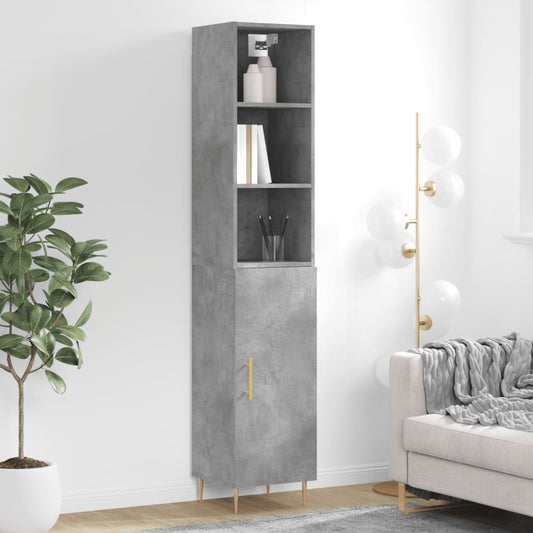 Credenza Grigio Cemento 34,5x34x180 cm in Legno Multistrato - homemem39