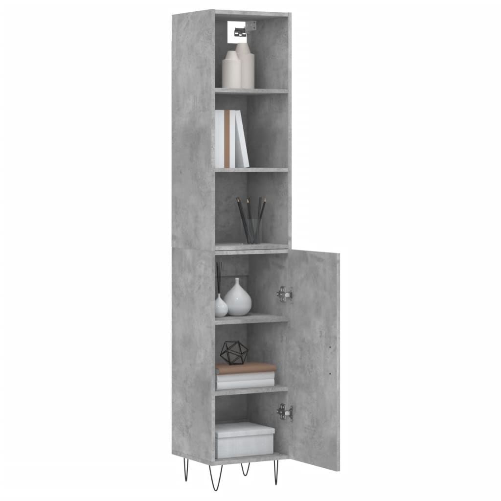 Credenza Grigio Cemento 34,5x34x180 cm in Legno Multistrato - homemem39