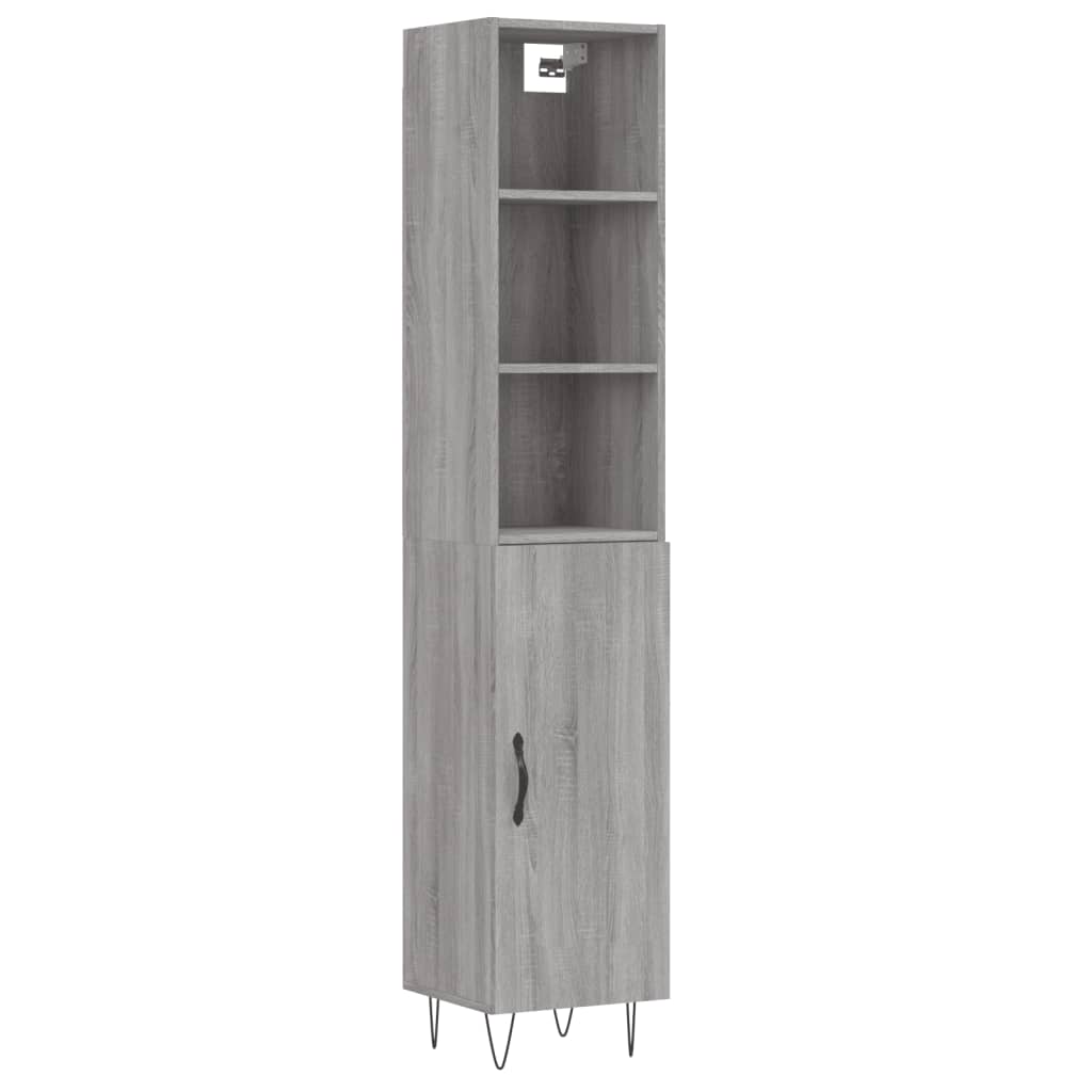 Credenza Grigio Sonoma 34,5x34x180 cm in Legno Multistrato - homemem39