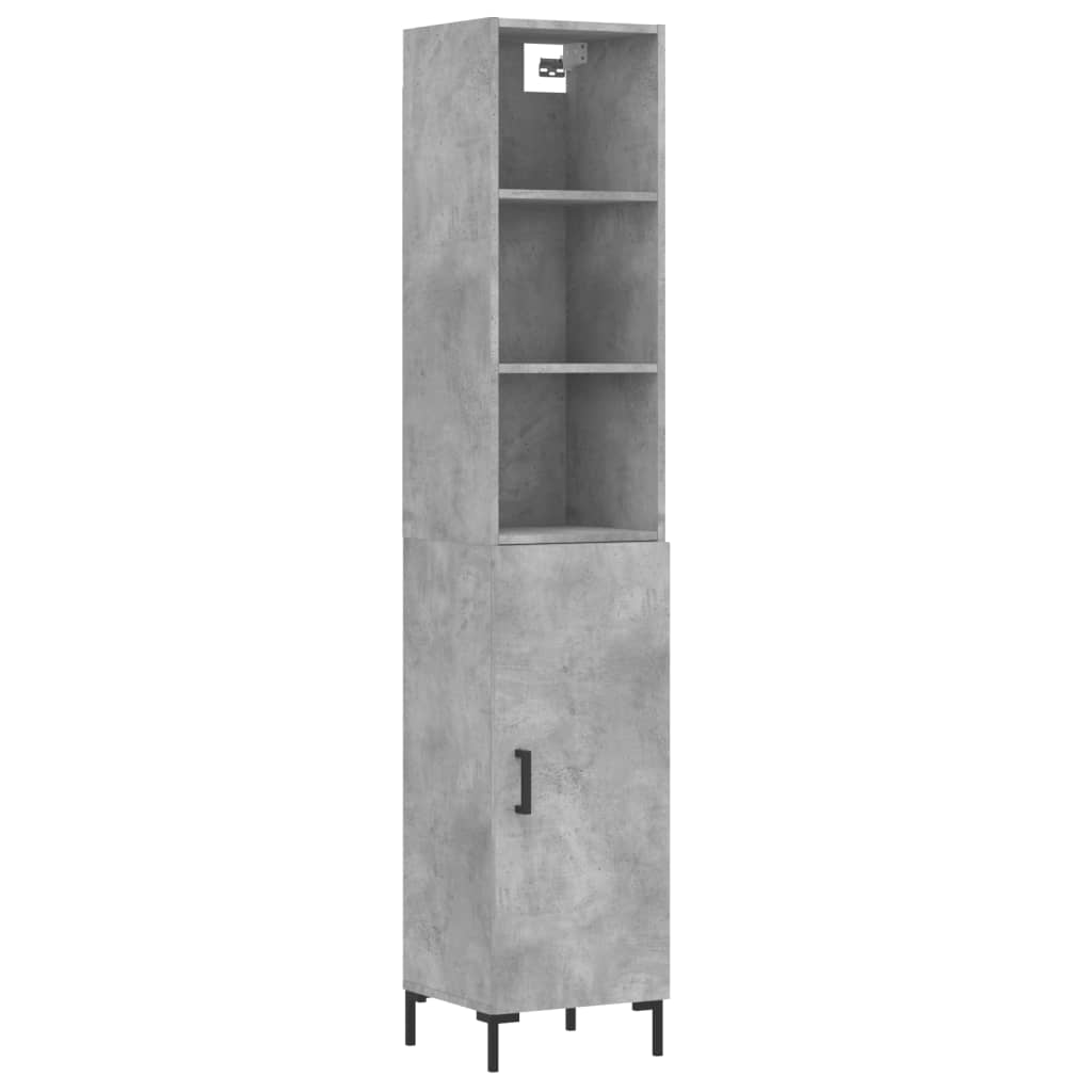 Credenza Grigio Cemento 34,5x34x180 cm in Legno Multistrato - homemem39