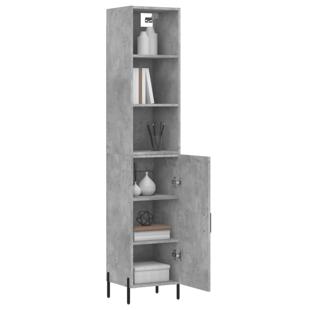 Credenza Grigio Cemento 34,5x34x180 cm in Legno Multistrato - homemem39