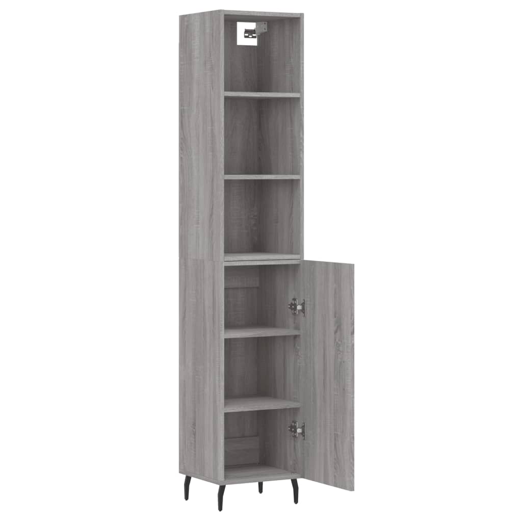 Credenza Grigio Sonoma 34,5x34x180 cm in Legno Multistrato - homemem39