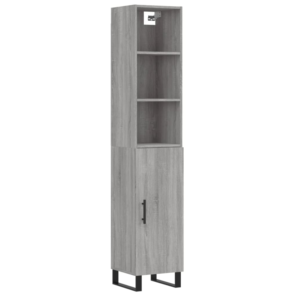 Credenza Grigio Sonoma 34,5x34x180 cm in Legno Multistrato - homemem39