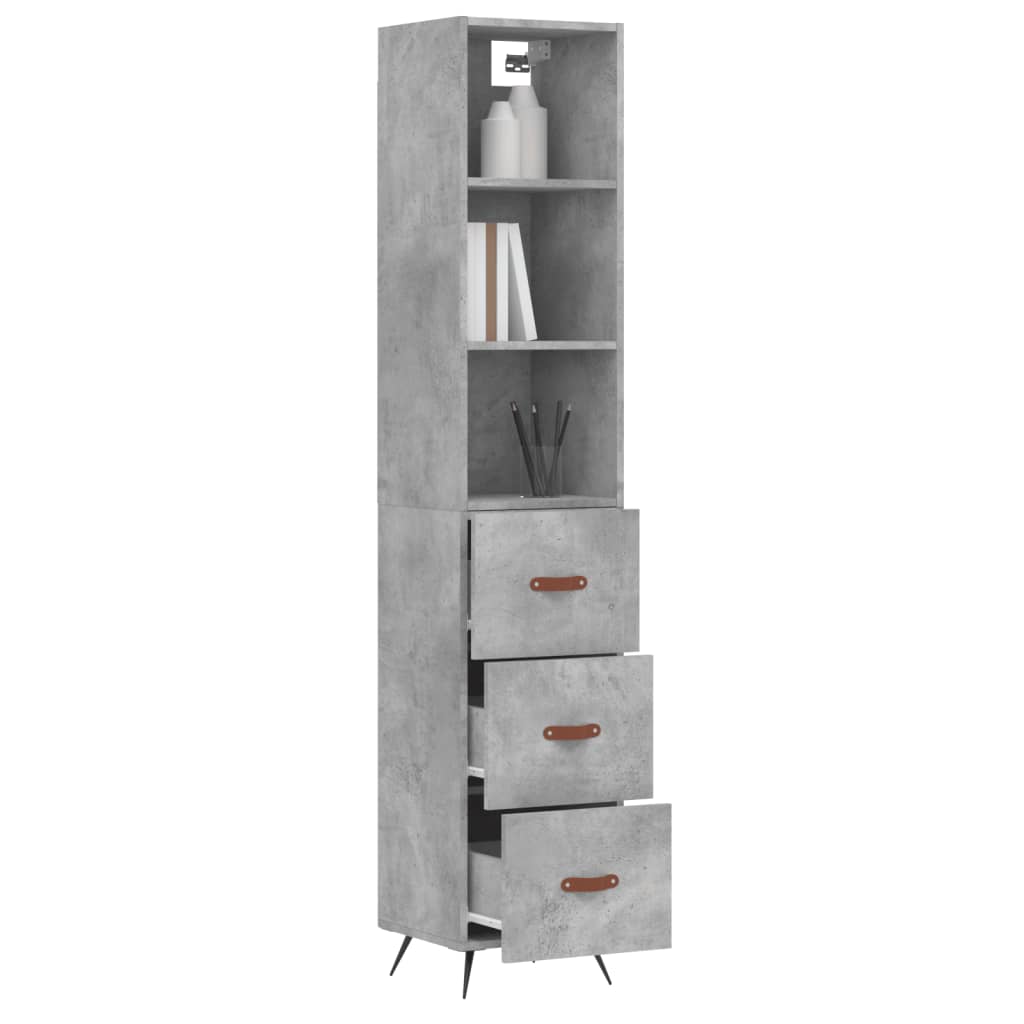 Credenza Grigio Cemento 34,5x34x180 cm in Legno Multistrato - homemem39