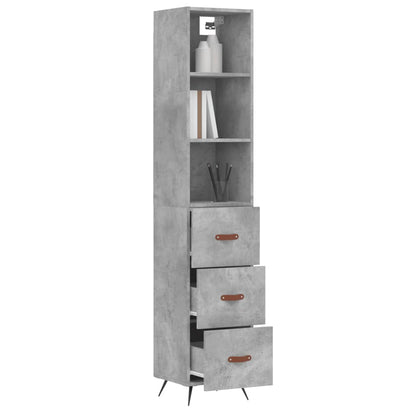 Credenza Grigio Cemento 34,5x34x180 cm in Legno Multistrato - homemem39