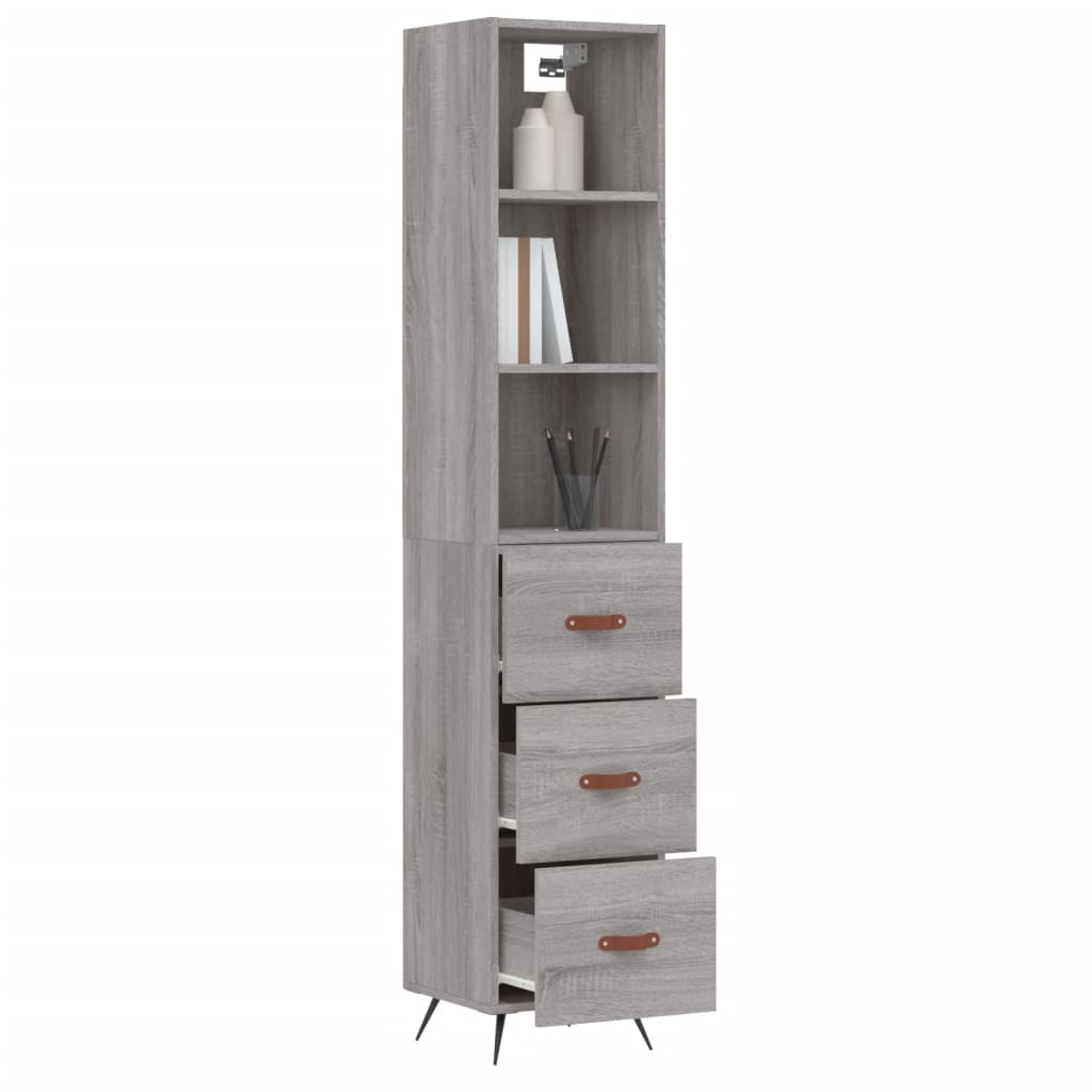 Credenza Grigio Sonoma 34,5x34x180 cm in Legno Multistrato - homemem39