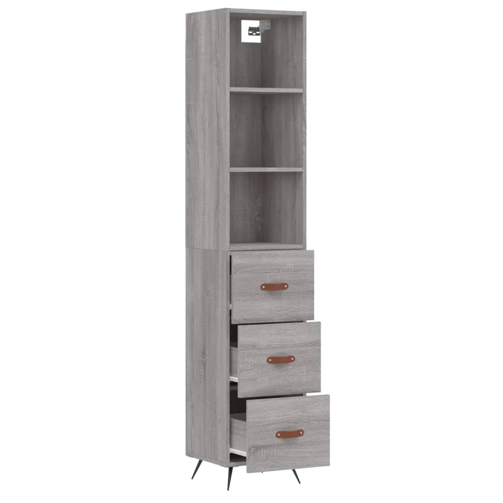 Credenza Grigio Sonoma 34,5x34x180 cm in Legno Multistrato - homemem39