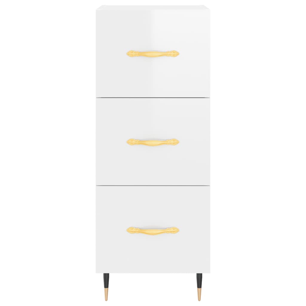 Credenza 34,5x34x180 cm in Legno Multistrato Bianco Lucido - homemem39