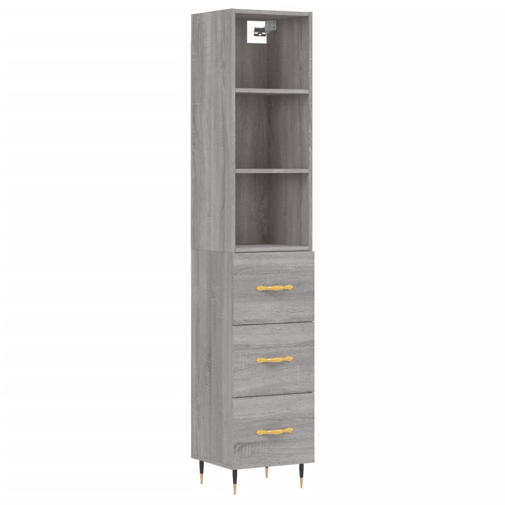 Credenza Grigio Sonoma 34,5x34x180 cm in Legno Multistrato - homemem39