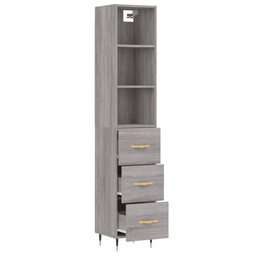 Credenza Grigio Sonoma 34,5x34x180 cm in Legno Multistrato - homemem39