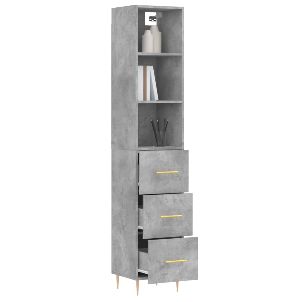 Credenza Grigio Cemento 34,5x34x180 cm in Legno Multistrato - homemem39