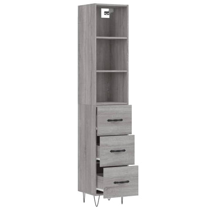 Credenza Grigio Sonoma 34,5x34x180 cm in Legno Multistrato - homemem39