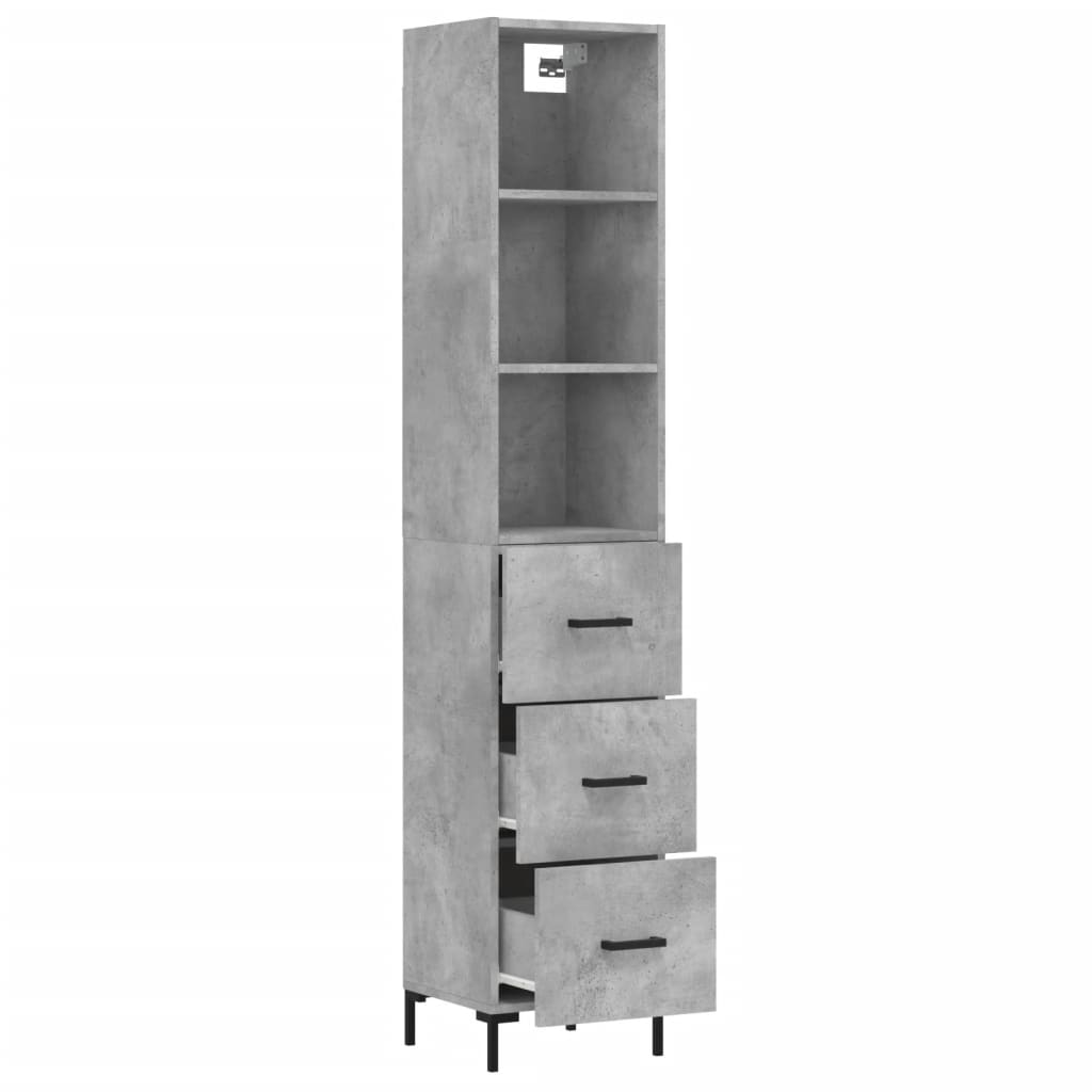 Credenza Grigio Cemento 34,5x34x180 cm in Legno Multistrato - homemem39