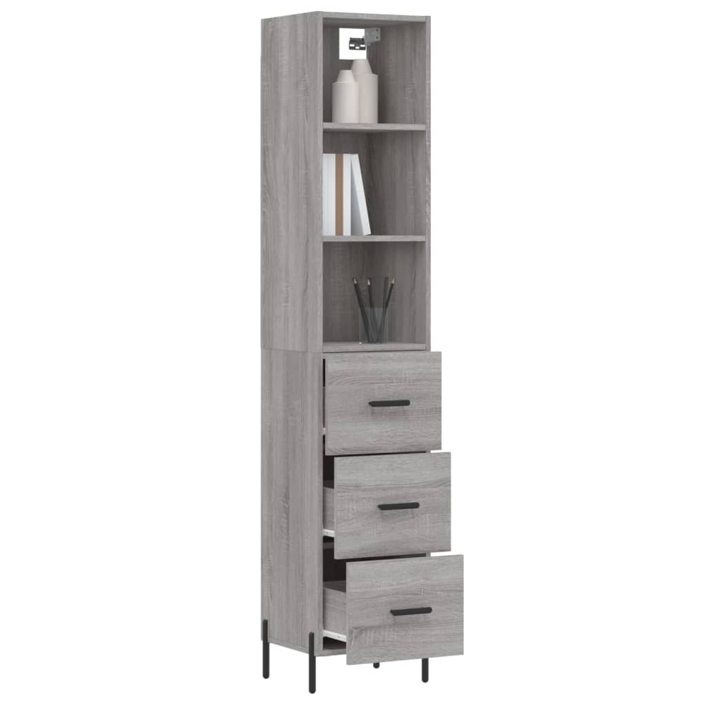 Credenza Grigio Sonoma 34,5x34x180 cm in Legno Multistrato - homemem39