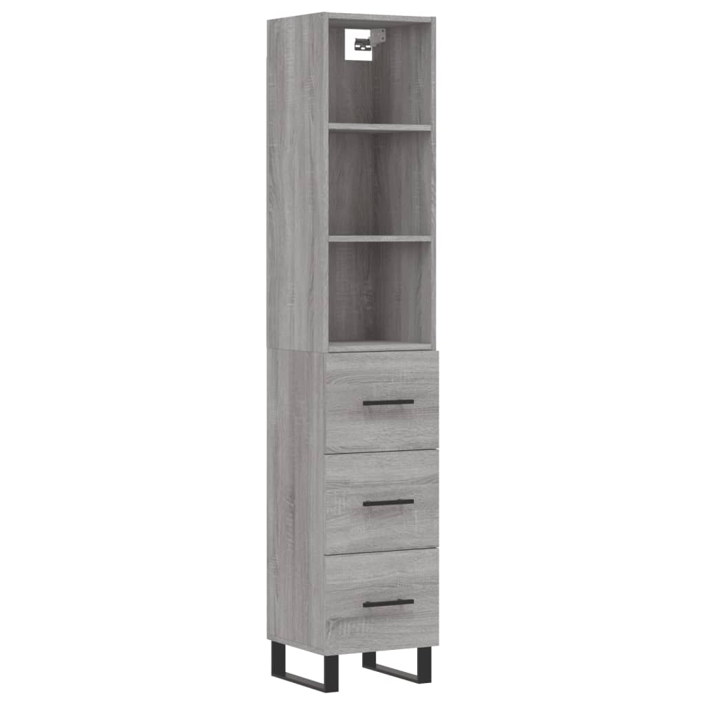 Credenza Grigio Sonoma 34,5x34x180 cm in Legno Multistrato - homemem39