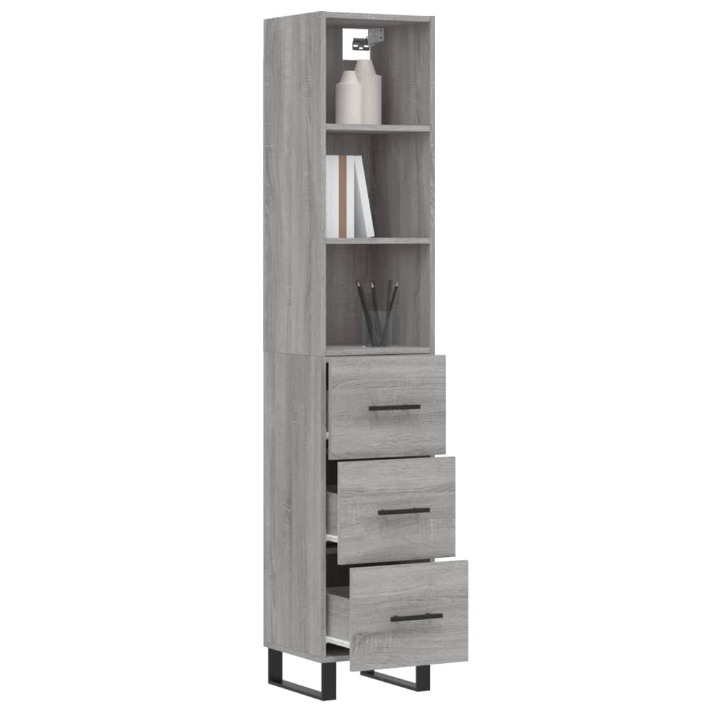 Credenza Grigio Sonoma 34,5x34x180 cm in Legno Multistrato - homemem39