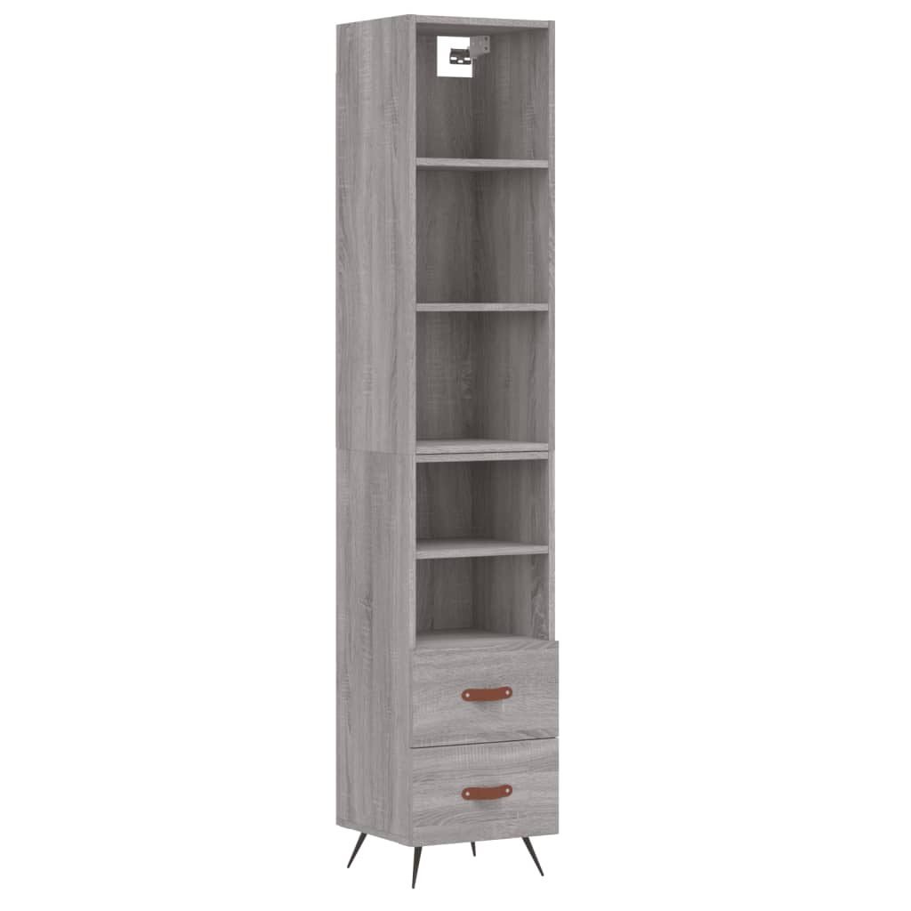 Credenza Grigio Sonoma 34,5x34x180 cm in Legno Multistrato - homemem39