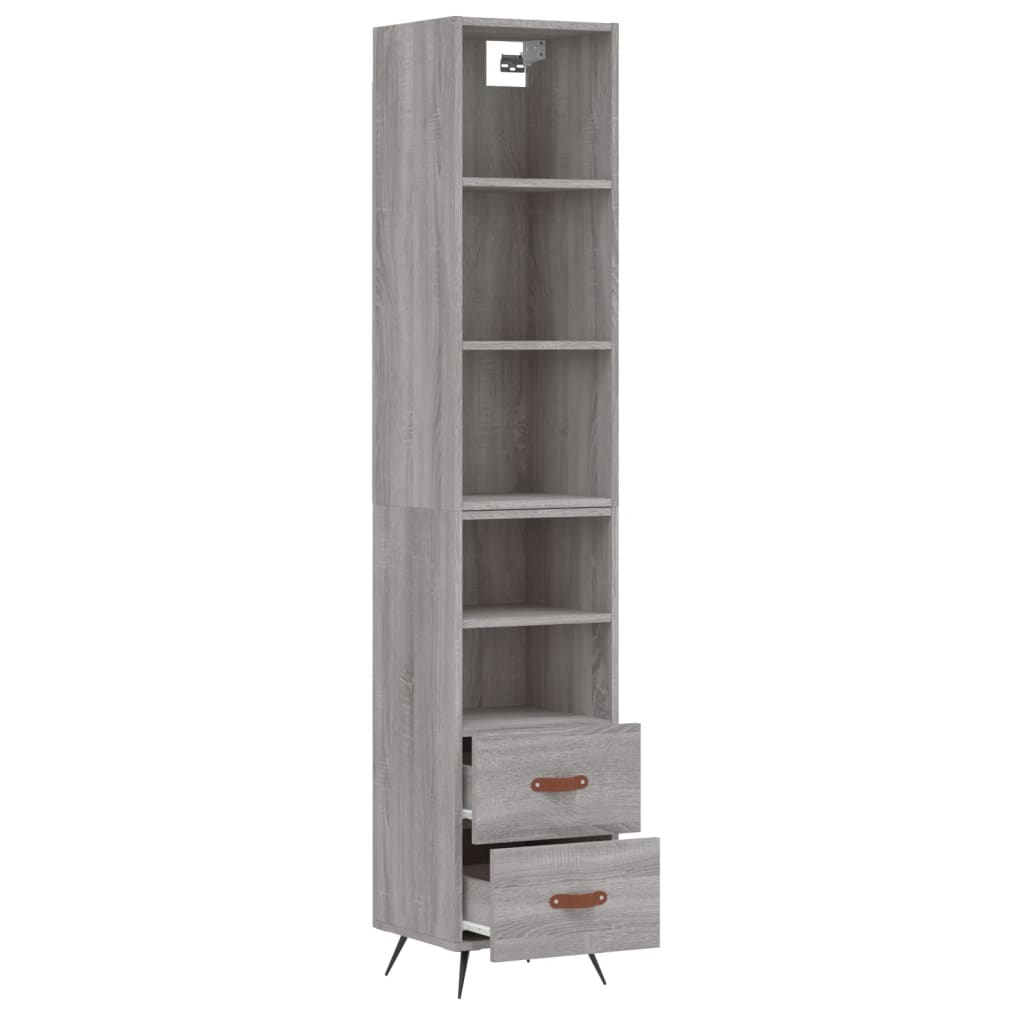 Credenza Grigio Sonoma 34,5x34x180 cm in Legno Multistrato - homemem39