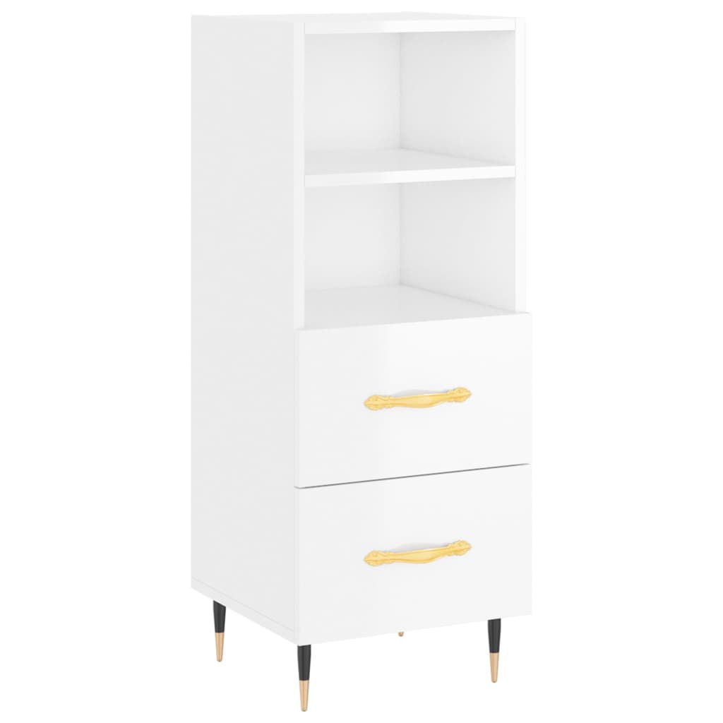 Credenza 34,5x34x180 cm in Legno Multistrato Bianco Lucido - homemem39