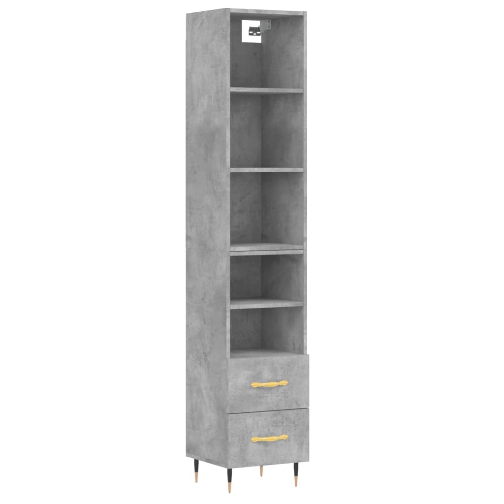 Credenza Grigio Cemento 34,5x34x180 cm in Legno Multistrato - homemem39