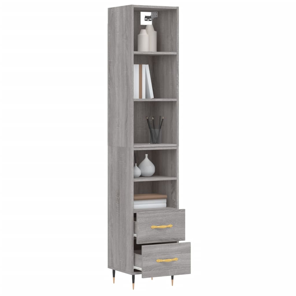 Credenza Grigio Sonoma 34,5x34x180 cm in Legno Multistrato - homemem39