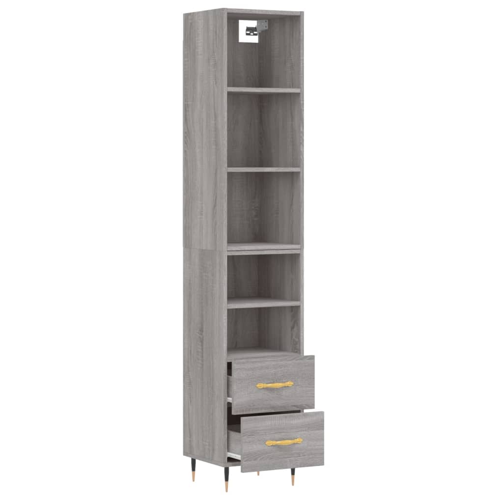 Credenza Grigio Sonoma 34,5x34x180 cm in Legno Multistrato - homemem39