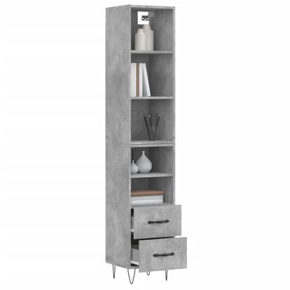 Credenza Grigio Cemento 34,5x34x180 cm in Legno Multistrato - homemem39