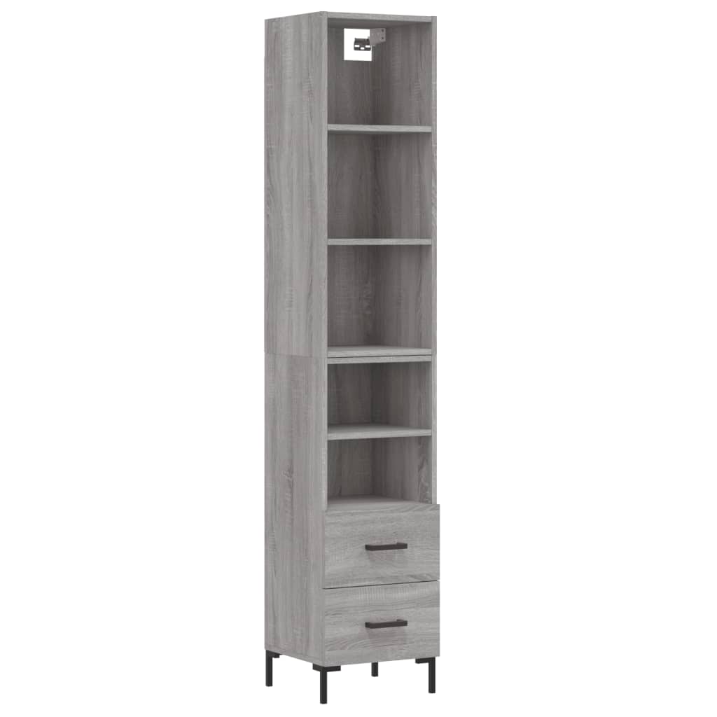 Credenza Grigio Sonoma 34,5x34x180 cm in Legno Multistrato - homemem39